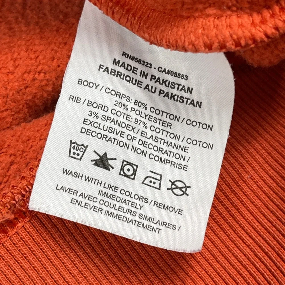 Nike Sweatshirt Womens Large Phoenix Fleece Orange Center Swoosh Crew Relaxed